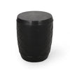 Outdoor Side End Table, 16" Lattice Pattern, Black Concrete