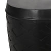 Outdoor Side End Table 16 Inch Lattice Pattern Black Concrete Finish BM323653