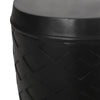 Outdoor Side End Table, 16" Lattice Pattern, Black Concrete