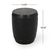 Outdoor Side End Table, 16" Lattice Pattern, Black Concrete