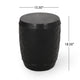 Outdoor Side End Table, 16" Lattice Pattern, Black Concrete