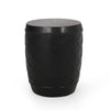 Outdoor Side End Table, 16" Lattice Pattern, Black Concrete