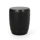 Outdoor Side End Table, 16" Lattice Pattern, Black Concrete