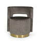 Viki Swivel Armchair, Open Back, Gold Metal, Gray Velvet