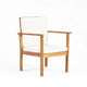 3pc Set with 2 Club Chairs, Coffee Table, Acacia Wood, Cream