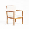 3pc Set with 2 Club Chairs, Coffee Table, Acacia Wood, Cream