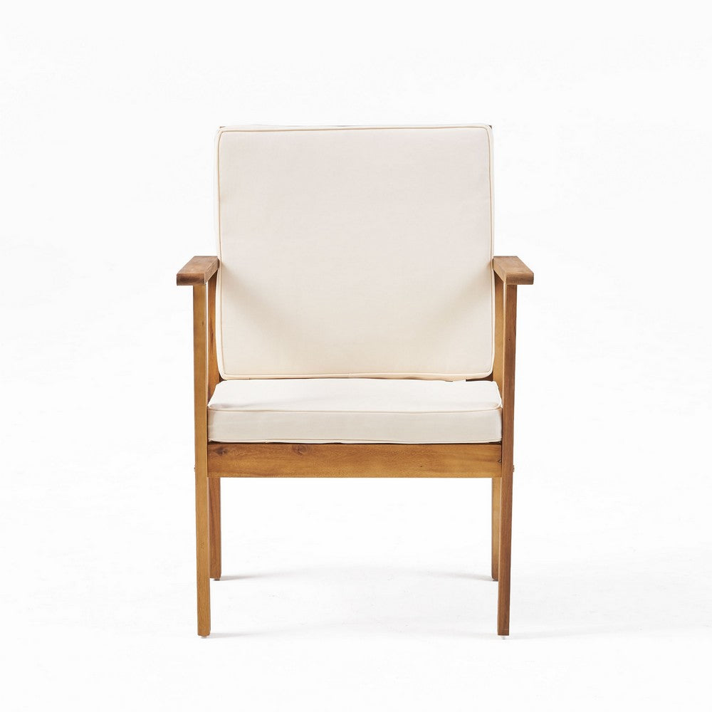 3pc Set with 2 Outdoor Club Chairs and Coffee Table in Acacia Wood