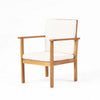 3pc Set with 2 Club Chairs, Coffee Table, Acacia Wood, Cream