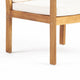 3pc Set with 2 Club Chairs, Coffee Table, Acacia Wood, Cream