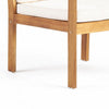 3pc Set with 2 Club Chairs, Coffee Table, Acacia Wood, Cream