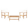 3pc Set with 2 Outdoor Club Chairs and Coffee Table in Acacia Wood