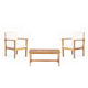 3pc Set with 2 Outdoor Club Chairs and Coffee Table in Acacia Wood