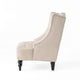 Club Chair, Birch Wood, High Wingback Tufted Beige Fabric