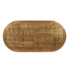 Outdoor Dining Table 70 Inch Slat Style Oval Top Teak Acacia Wood BM323658