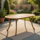 Outdoor Dining Table, 70" Slatted Top, Teak Acacia Wood