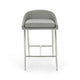 Yoko Counter Stool Chair, Curved Back, Chrome, Gray Fabric