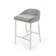 Yoko Counter Stool Chair, Curved Back, Chrome, Gray Fabric