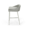 Yoko Counter Stool Chair, Curved Back, Chrome, Gray Fabric