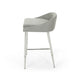 Yoko Counter Stool Chair, Curved Back, Chrome, Gray Fabric