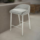 Yoko Counter Stool Chair, Curved Back, Chrome, Gray Fabric
