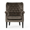 Nire Accent Club Chair, Nailhead, Birch Wood, Gray Velvet