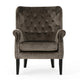 Nire Accent Club Chair, Nailhead, Birch Wood, Gray Velvet