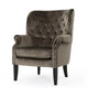 Nire Accent Club Chair, Nailhead, Birch Wood, Gray Velvet