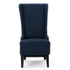 Becca Dining Chair, High Wingback Birch Wood, Navy Blue