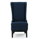 Becca Dining Chair, High Wingback Birch Wood, Navy Blue
