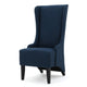 Becca Dining Chair, High Wingback Birch Wood, Navy Blue