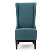 Becca Dining Chair, High Wingback Birch Wood, Teal Fabric