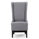 Becca Dining Chair, High Wingback Birch Wood, Light Gray