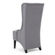 Becca Dining Chair, High Wingback Birch Wood, Light Gray