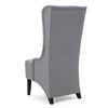Becca Dining Chair, High Wingback Birch Wood, Light Gray