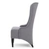 Becca Dining Chair, High Wingback Birch Wood, Light Gray