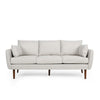 Nate Sofa, 2 Accent Pillows, 77" Birch Wood, Beige Fabric