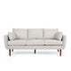 Nate Sofa, 2 Accent Pillows, 77" Birch Wood, Beige Fabric