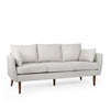 Nate Sofa, 2 Accent Pillows, 77" Birch Wood, Beige Fabric