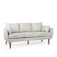 Nate Sofa, 2 Accent Pillows, 77" Birch Wood, Beige Fabric