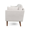 Nate Sofa, 2 Accent Pillows, 77" Birch Wood, Beige Fabric