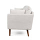 Nate Sofa, 2 Accent Pillows, 77" Birch Wood, Beige Fabric