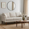 Nate Sofa, 2 Accent Pillows, 77" Birch Wood, Beige Fabric