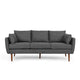 Nate Sofa with 2 Accent Pillows 77 Inch Birch Wood Charcoal Gray