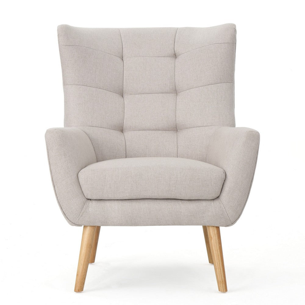 Ranie Accent Club Chair, Rubberwood Legs, Wheat ed Polyester