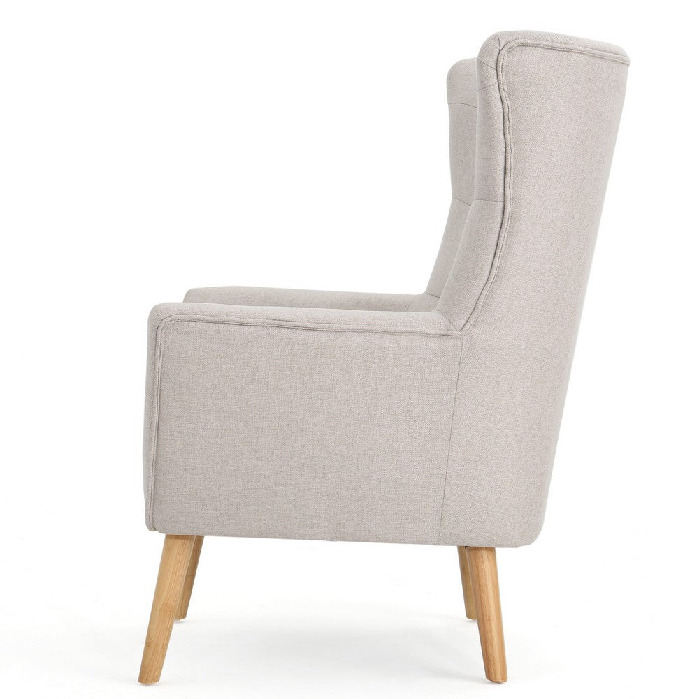 Ranie Accent Club Chair, Rubberwood Legs, Wheat ed Polyester