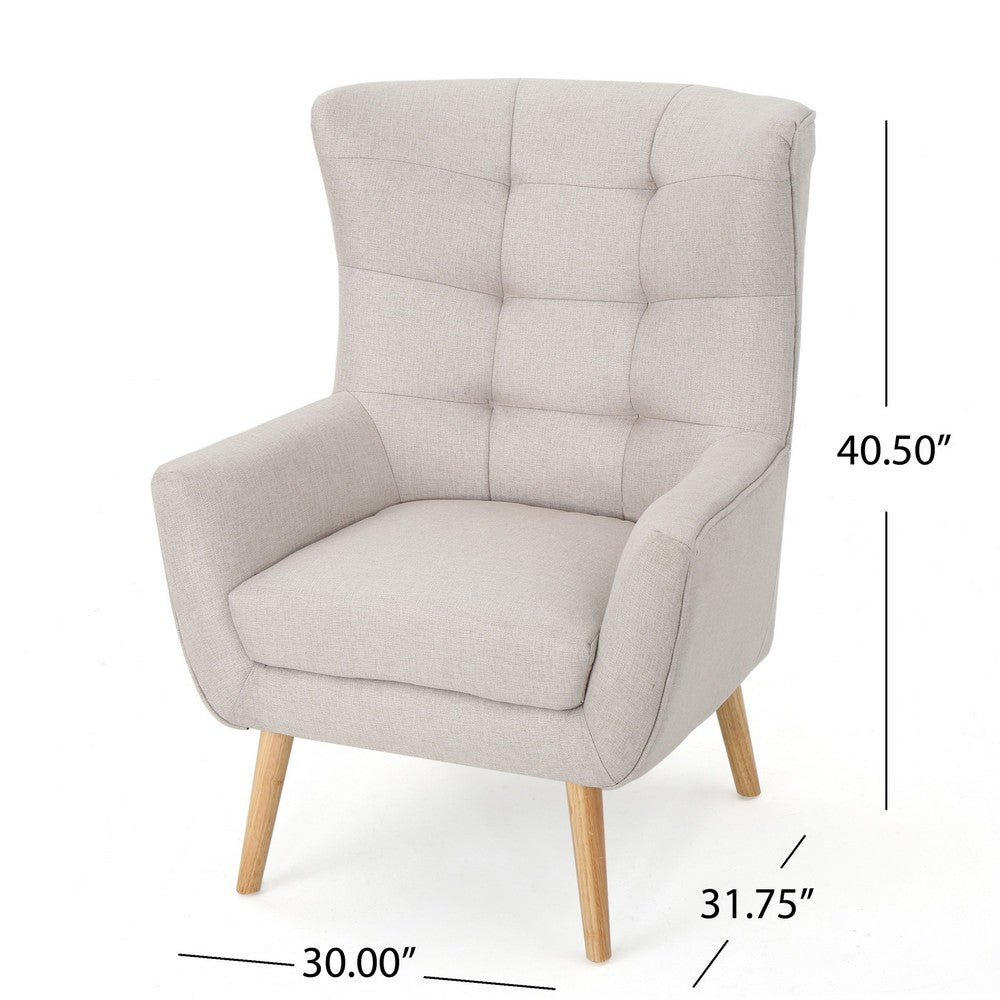 Ranie Accent Club Chair, Rubberwood Legs, Wheat ed Polyester