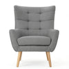 Ranie Accent Club Chair, Rubberwood Legs, Gray ed Polyester