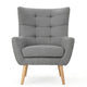 Ranie Accent Club Chair, Rubberwood Legs, Gray ed Polyester