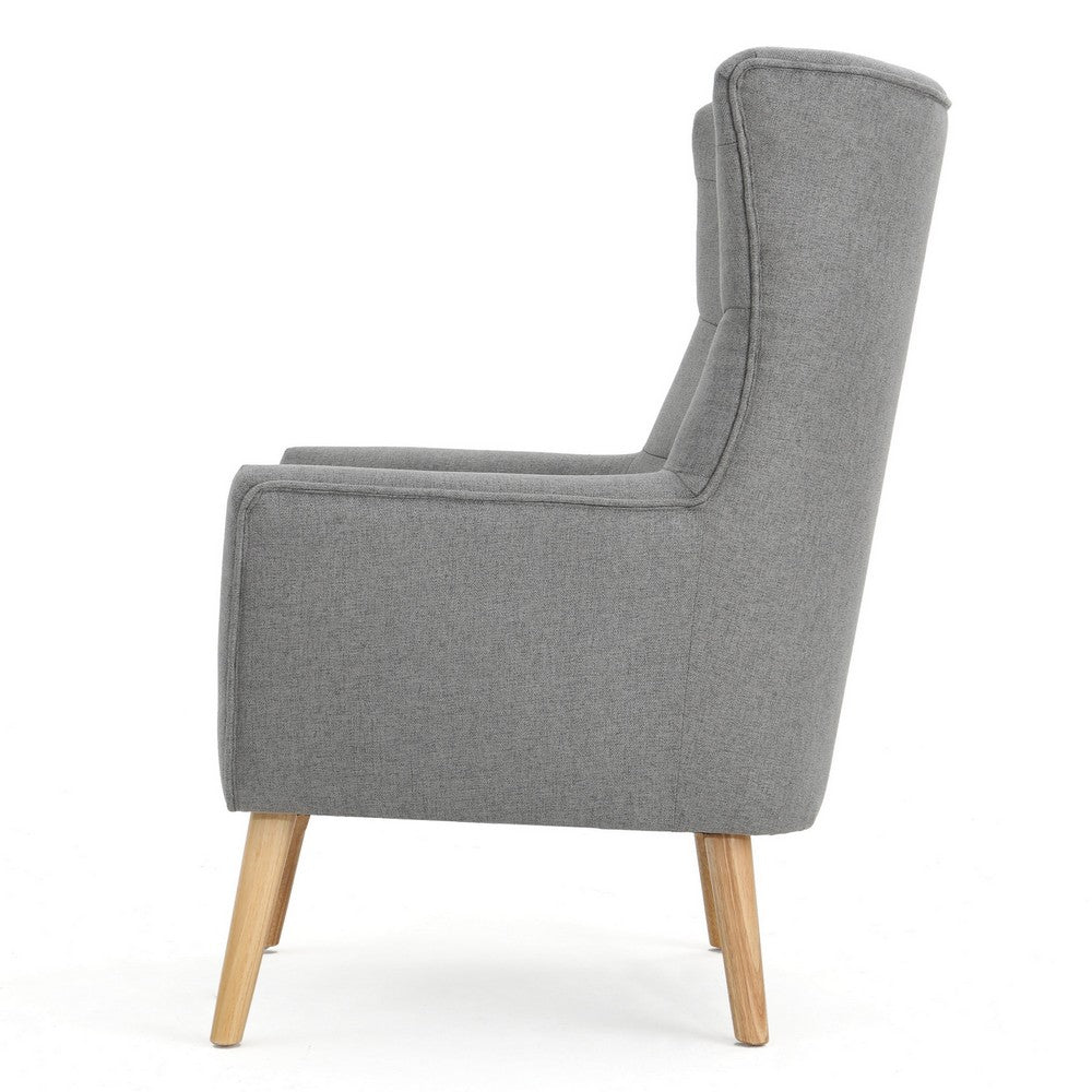 Ranie Accent Club Chair, Rubberwood Legs, Gray ed Polyester