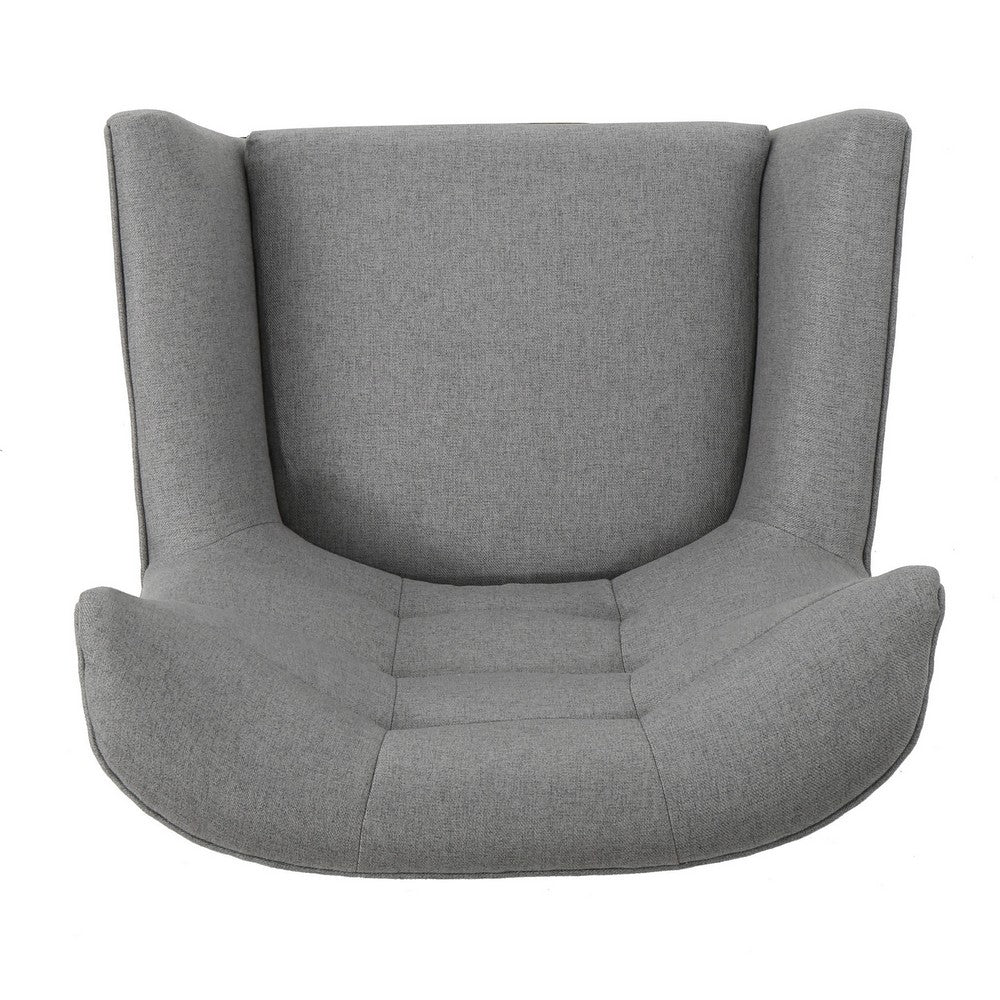 Ranie Accent Club Chair, Rubberwood Legs, Gray ed Polyester